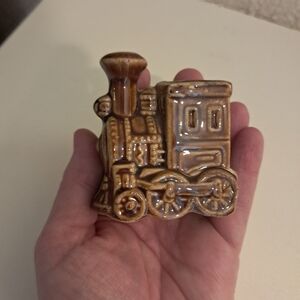 Vintage 1950s Mid-Century Modern Boho Chic Ceramic Train Toothpick Holder